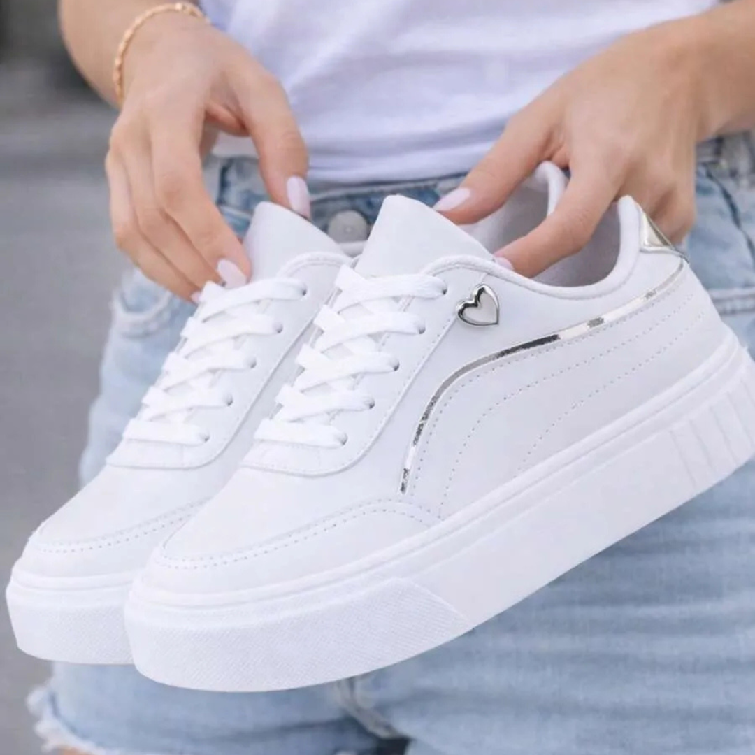 Silver Heart Court Sneaker