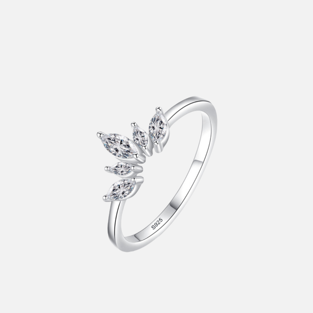 Crystal Leaf Ring