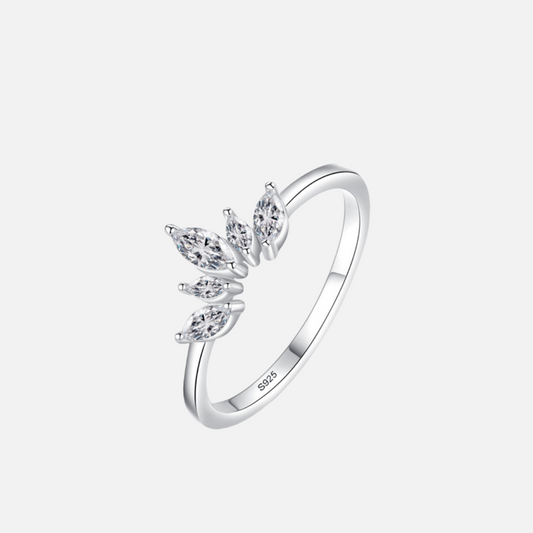 Crystal Leaf Ring