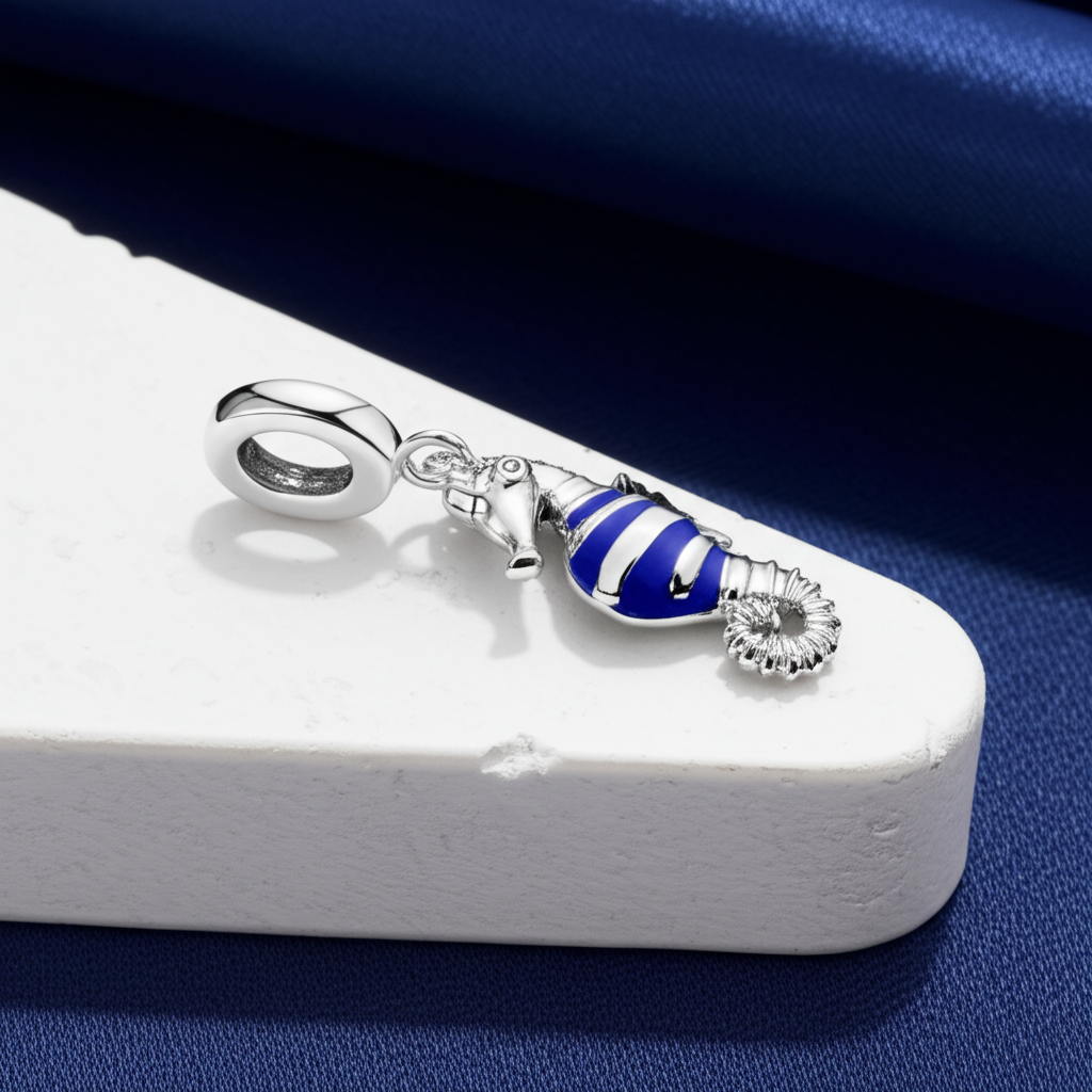 Blue Seahorse Pendant