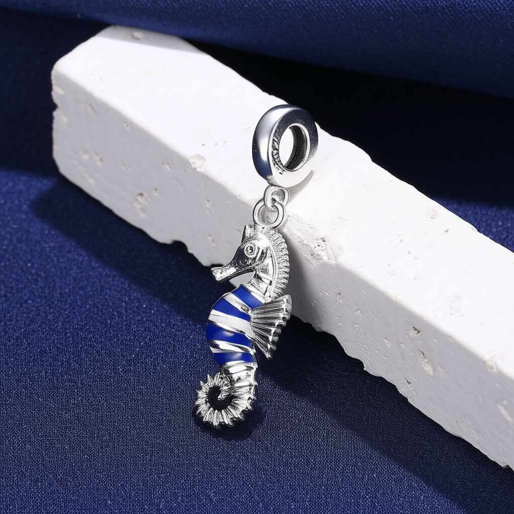 Blue Seahorse Pendant